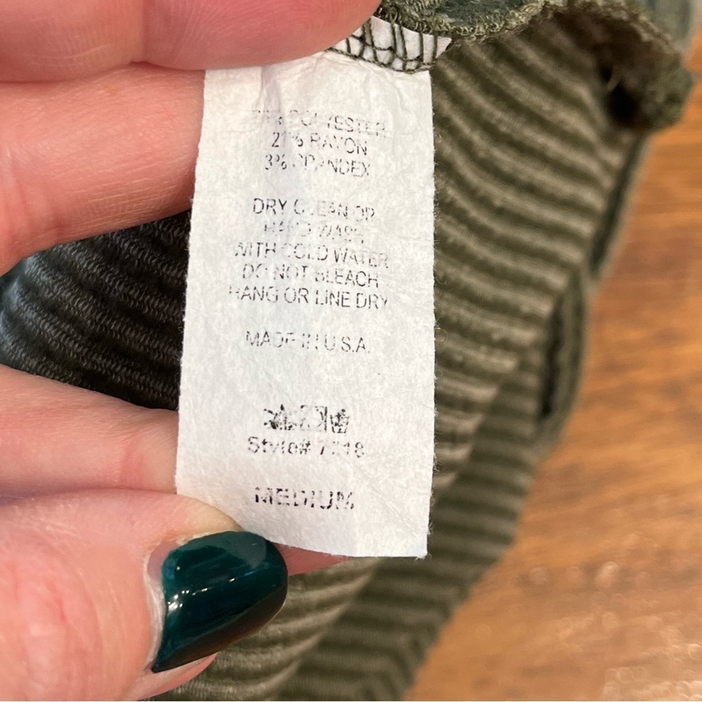 Entro Olive green ribbed dress size medium - Picture 4 of 5